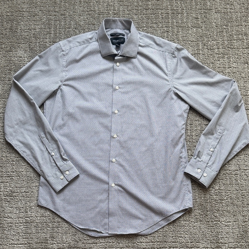Kenneth Cole Men's Gray Micro-Pattern Dress Shirt